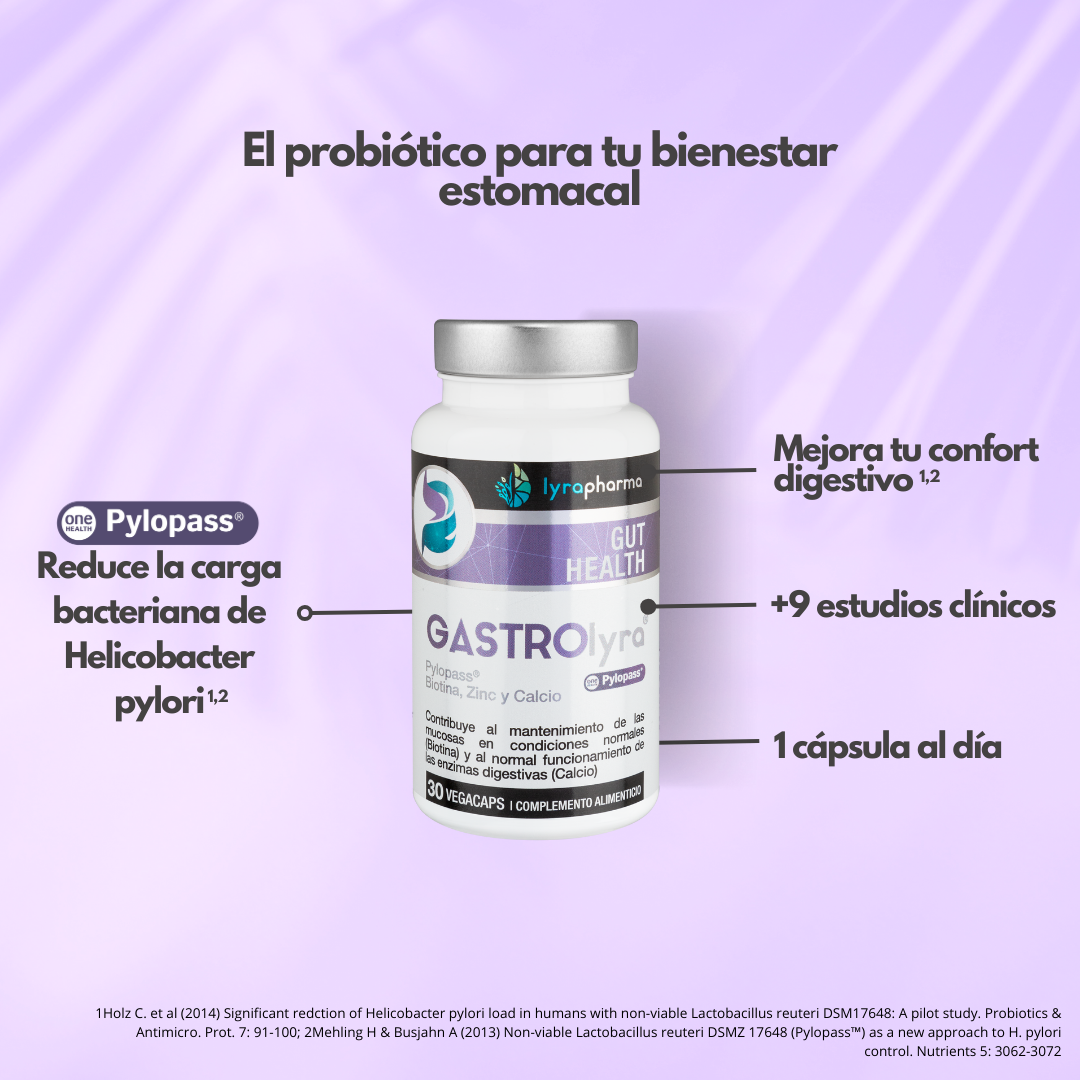 Gastrolyra® 1 mes | Para la hinchazón, el malestar estomacal y Helicobacter