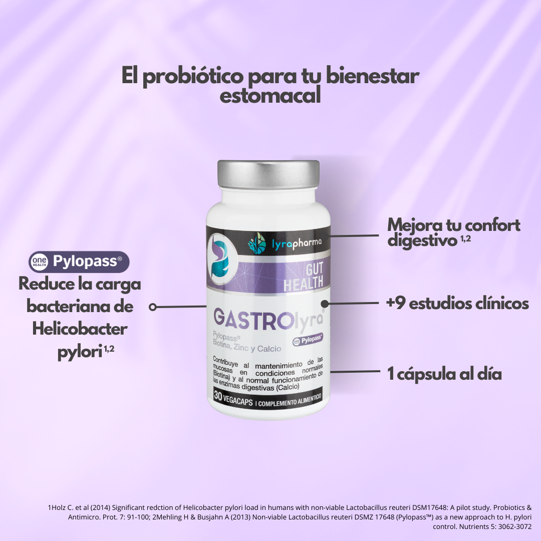 Gastrolyra® 1 mes | Reduce la hinchazón, el malestar estomacal y Helicobacter