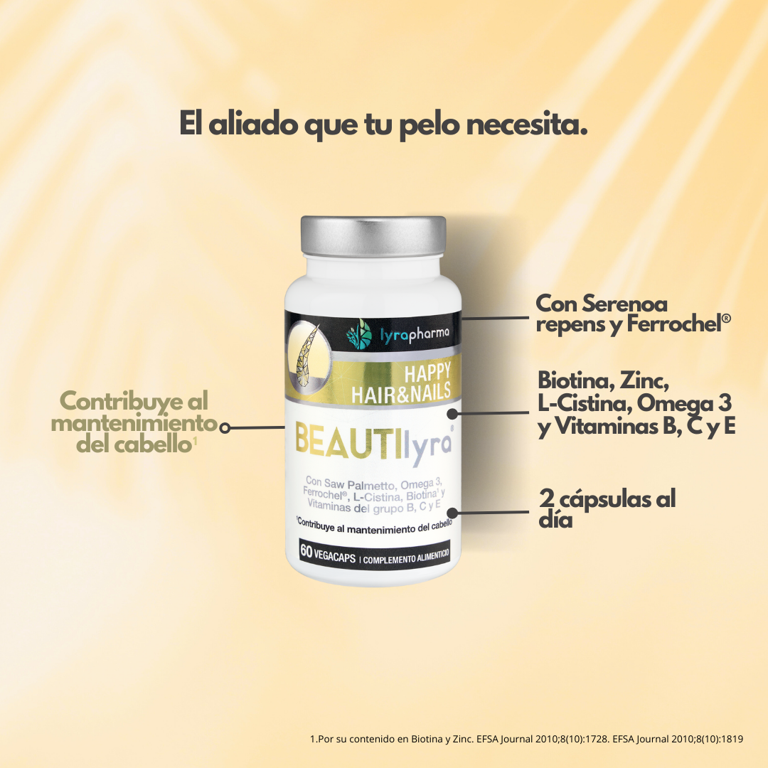 Beautilyra® 1 mes | Para detener la caída del cabello y nutrirlo desde dentro.